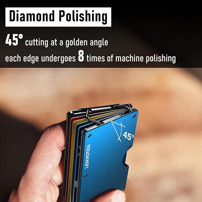 Minimalist Wallet for Men, Metal Wallet with Money Clip, Slim Compact Wallet, RFID Blocking Card Holder, Metal Aluminum Credit Card Holder, Holds up to 20 Cards