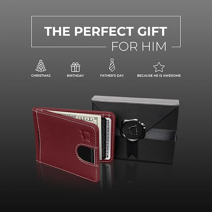 Kingly Cash Pocket Slim Wallet for Men - RFID Blocking Leather Card Holder - Minimalist Men’s Wallet for Front Pockets - Holds 1-15 Cards & Cash - Durable Italian Leather Wallets