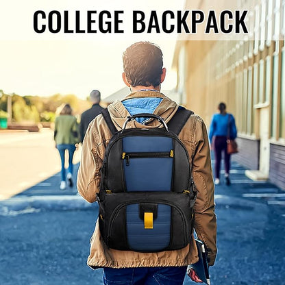 YOREPEK Travel Backpack, Extra Large 50L Laptop Backpacks for Men Women, Water Resistant College Backpack Airline Approved Business Bag with USB Charging Port Fits 17 Inch Computer, Roy Blue