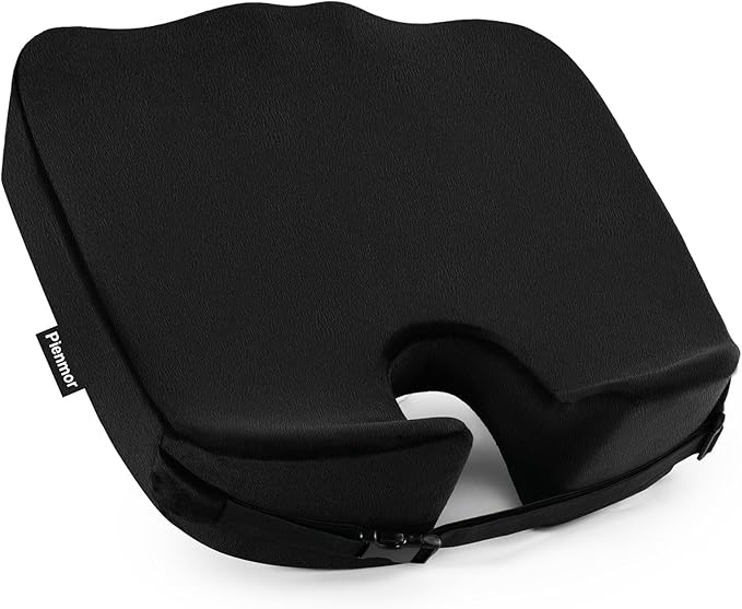 Large Memory Seat Cushion,Car Seat Cushion are Used to Relieve Sciatica, Suitable for Offices, Cars, Wheelchairs, Multi-Purpose (Black Flannel)