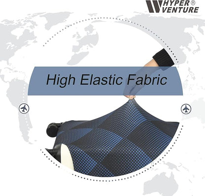 HYPER VENTURE Washable Luggage Cover - Fashion Suitcase Protector Fits 31-32 Inch Luggage (Blue Cube, XL)