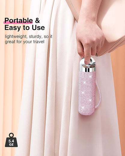 Zannaki Metal Bling Pill Organizer, Travel Waterproof Weekly Pill Box, Portable Large Aluminum Alloy Pill Case Container, BPA Free 7 Day Daily Medicine Organizer Holder for Vitamin,Fish Oil,Supplement