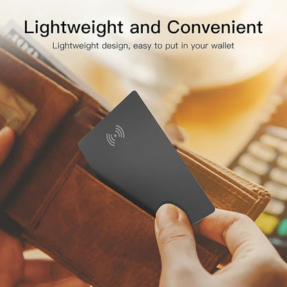 RAINDROPS 2025 Wallet Tracker Card, Ultra-Thin Wallet AirTag Card Works with Apple Find My, Wireless Charging Item Finder for Luggage, Passport, Bags (iOS Only, Black, 2 Pack)