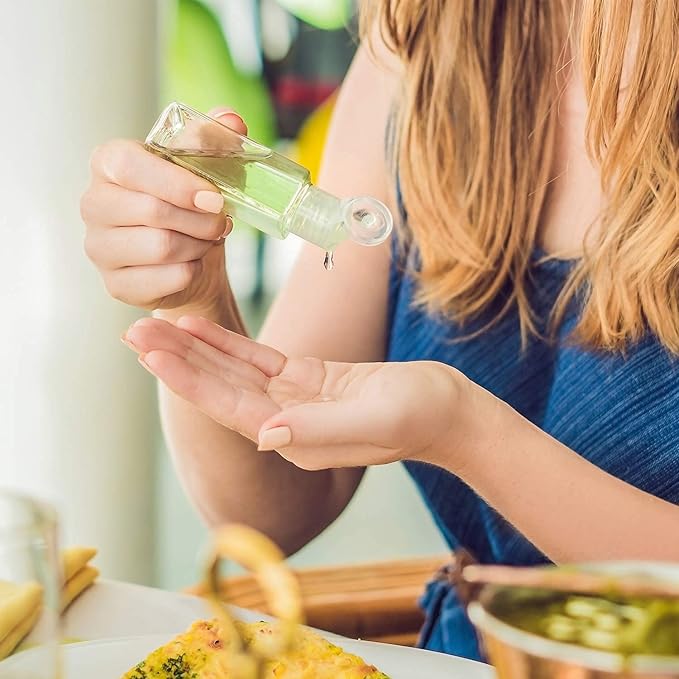 FOOCHY 60 Pack Clear Hand Sanitizer Bottles Empty Plastic Refillable Flip-Top Bottles for Hand Sanitizer Shampoo Lotion,etc - No BPA/Parabens, 60ml/2oz