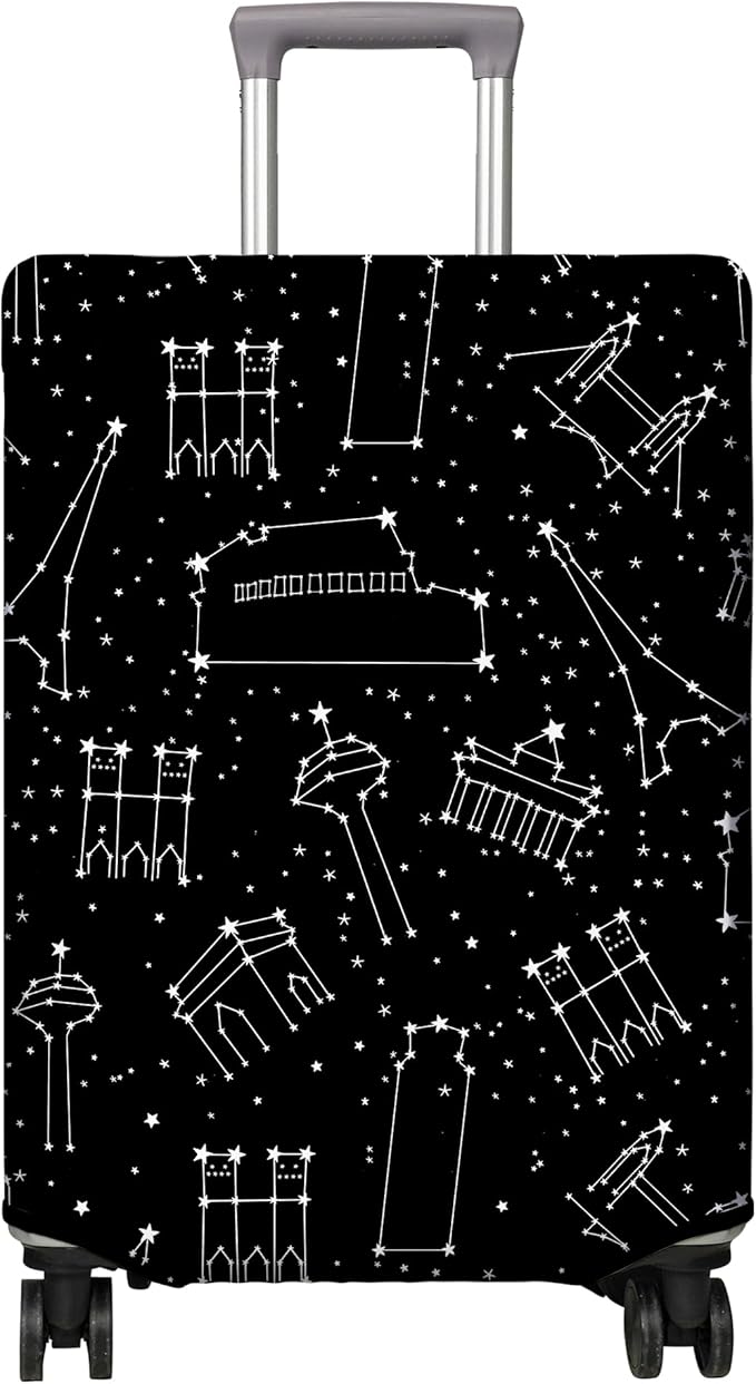 Travel Luggage Cover Suitcase Protector Fits 18-32 Inch Wheel Covers PatternedTravel Related Items Flower Luggage Protector Elastic XL