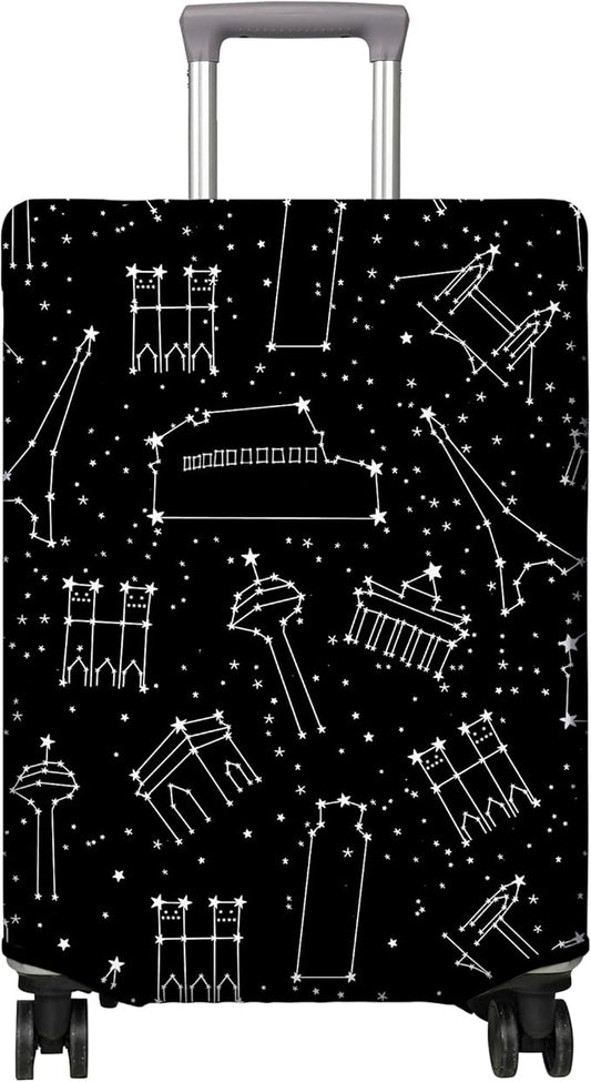 Travel Luggage Cover Suitcase Protector Fits 18-32 Inch Wheel Covers PatternedTravel Related Items Flower Luggage Protector Elastic XL