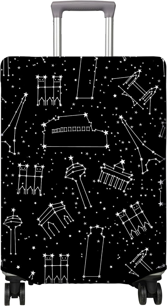 Travel Luggage Cover Suitcase Protector Fits 18-32 Inch Wheel Covers PatternedTravel Related Items Flower Luggage Protector Elastic M