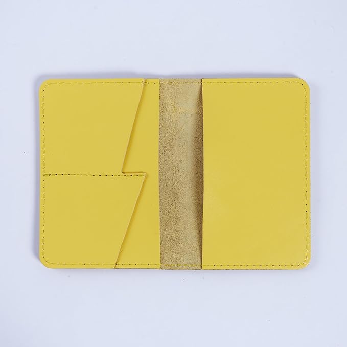 INCARNE Leather Passport Holder for Travel - Passport Case - Passport Wallet for Men - Passport Cover for Women Sleeve Protector - Travel Essentials Vacation Luggage Travel Gifts - Classic Yellow