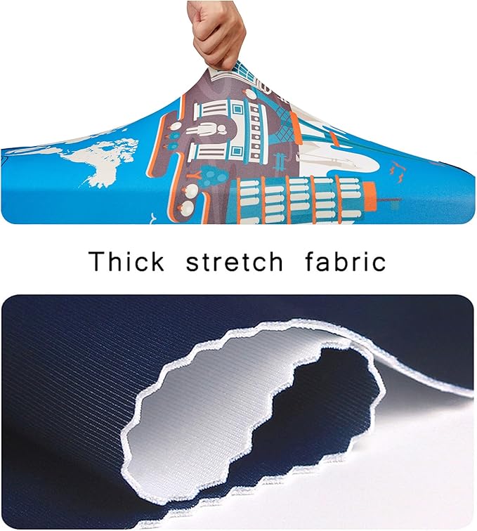 WUJIAONIAO Travel Luggage Cover Baggage Suitcase Cover Protector Skins 18-32 Inch (Eiffel Tower, M (for 22-24 inch luggage))