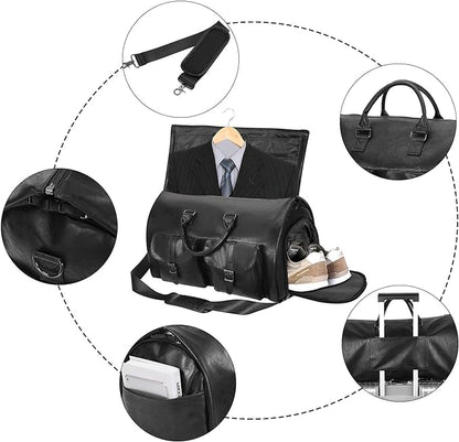 seyfocnia Convertible Travel Garment Bag,Carry on Garment Duffel Bag for Men Women - 2 in 1 Hanging Suitcase Suit Business Travel Bag