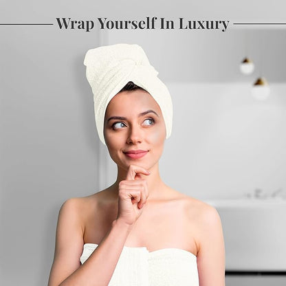 Tens Towels Pack of 8 Towels Set, 2 Extra Large Bath, 2 Hand, 4 Washcloths, 100% Cotton, Lighter Weight, Quicker to Dry, Super Absorbent, Perfect for Bathroom, Cream