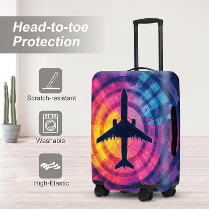 Airplane Silhouette Luggage Protector, Scratch Resistant Suitcase Cover for Frequent Flyers, Travel Essentials for Business Trips