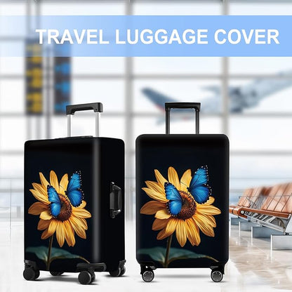 Luggage Cover Washable Suitcase Protector Anti-scratch Suitcase cover Fits 20-34 Inch Luggage (Sunflower, XL(32-34inch suitcase))