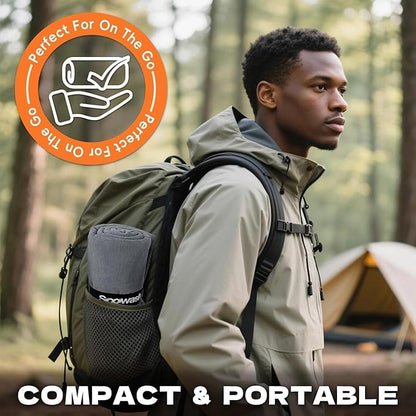 Camping Towels Quick Dry Sweat Towels for Gym, Absorbent Fast Drying Lightweight 27 inch X 55 inch Negative Ions Odorless Gym Towels for Men & Women,Yoga Sports Travel Outdoor (Large Gray)