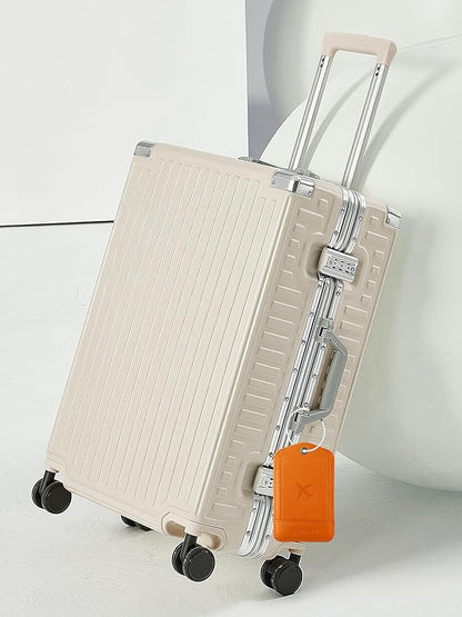 TopMade Smart Luggage Tag with Find My, Premium Leather Luggage Tags for Suitcase, Travel Bags, Backpacks, Anti-Lost Suitcase Tag Tracker for Travel with Privacy Name Card, Rechargeable