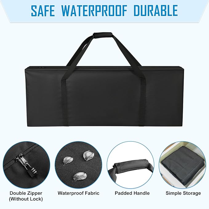 47" Sports Duffle Bag - 197L Extra Large Travel Duffel Luggage Bag with Upgrade 2-way Lockable Zippers, Durable & Water Resistant (47" Black)