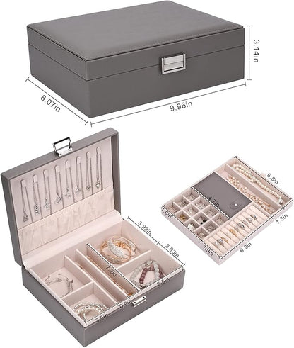 Storage and Organizer Jewelry box Jewelry Storage Box Travel Jewelry Organizer Cases craft containers for organizing/GRAY