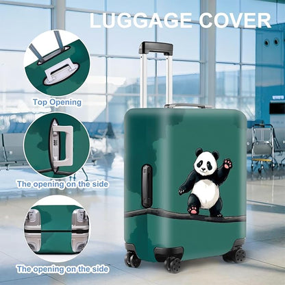 Asian Panda Luggage Cover – Cute Bear Print Suitcase Protector, Perfect Travel Gift for Panda Lovers Visiting China, Fits 29"-32 Suitcase,XL,Panda