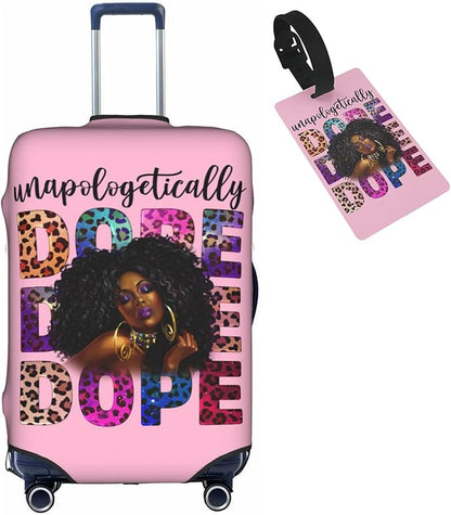 Travel Suitcase Protector African American Girl Elastic Protective Washable Luggage Cover With Concealed Zipper Suitable For 18-32 Inch(XL (for 29-32 inch luggage))