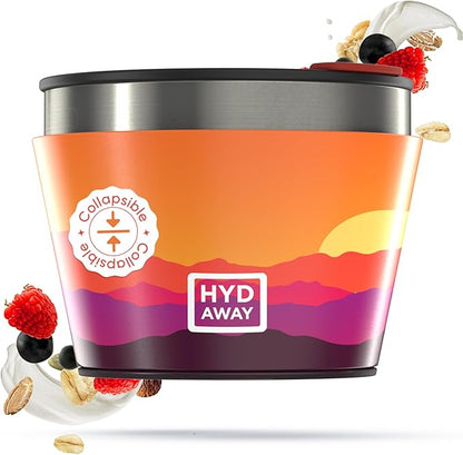 HYDAWAY 1.5-Cup Collapsible Insulated Bowl with Lid - BPA-Free, Leak-Resistant, and Ultra-Compact for Travel, Camping & Everyday Meals