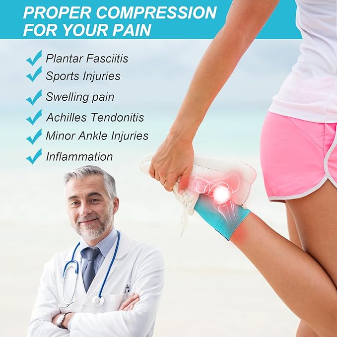 PAPLUS Ankle Compression Socks for Women 6 Pairs, Running Athletic Socks with Arch Support，Plantar Fasciitis Socks