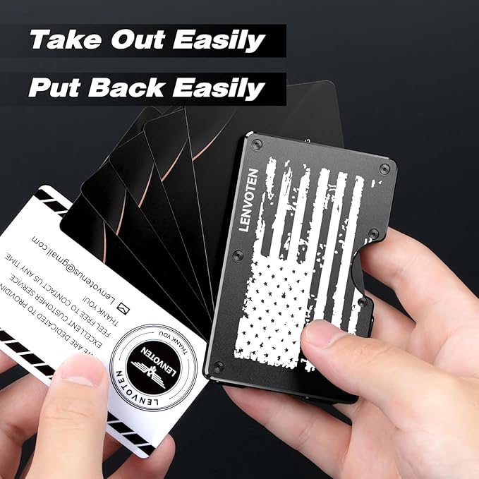 Minimalist Wallet for Men, Metal Wallet with Money Clip, Slim Compact Wallet, RFID Blocking Card Holder, Metal Aluminum Credit Card Holder, Holds up to 20 Cards