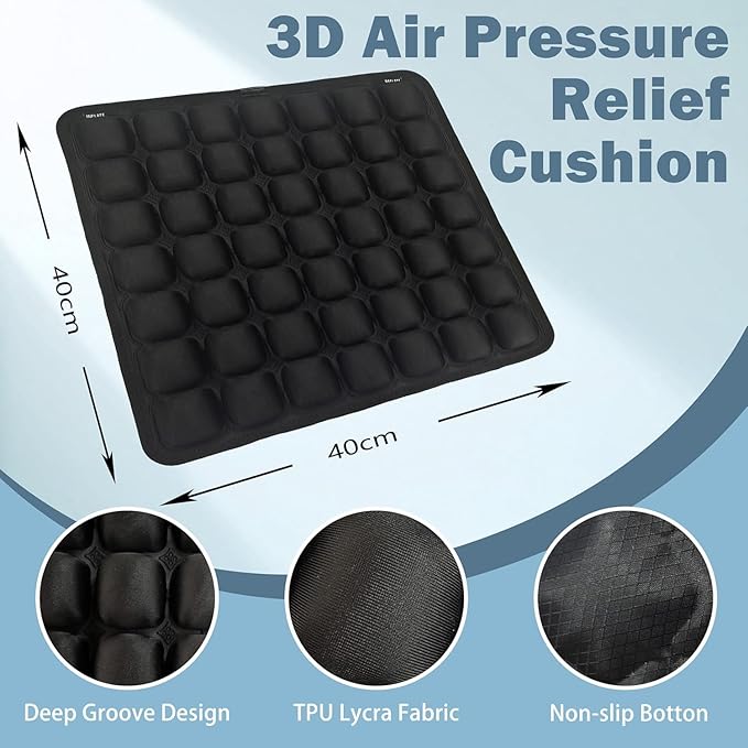 Inflatable Seat Cushionair Inflatable Chair Air Seat Car Portable Breathable Comfort Orthopedics Pain Pressure Relief Cushion,Adjustable Bubble,for Wheelchair,Car,Office,Home (49-Point Cushion)