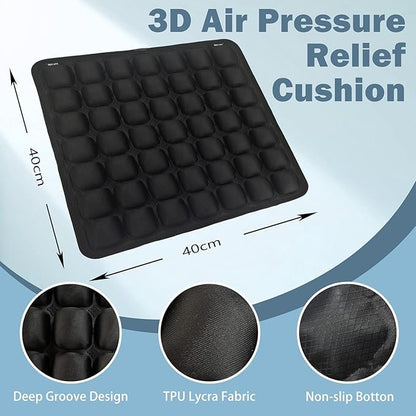 Inflatable Seat Cushionair Inflatable Chair Air Seat Car Portable Breathable Comfort Orthopedics Pain Pressure Relief Cushion,Adjustable Bubble,for Wheelchair,Car,Office,Home (49-Point Cushion)