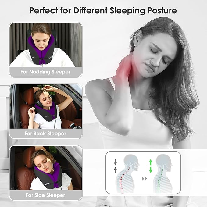 jiaao Travel Neck Pillow for Airplanes, Neck Pillow for Traveling,360º Ergonomic Memory Foam Travel Pillow, Soft and Breathable Cover,Portable Pillows for Car, Train or Airport Travel Essentials
