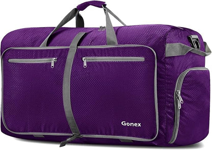 Gonex 40L 60L 80L 100L 150L Large Foldable Travel Duffle Bag with Shoes Compartment, Packable Lightweight Water Repellent Duffel Bag for Camping Gym Weekender Bag