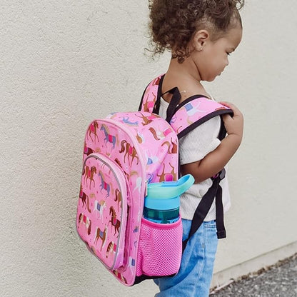 Wildkin 12-inch Kids Backpack – Padded, Adjustable, Ideal for Daycare & Travel - Horses