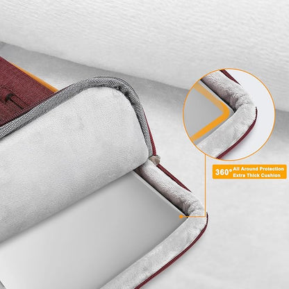 MOSISO 360 Protective Laptop Shoulder Bag,17-17.3 inch Computer Bag Compatible with MacBook, HP, Dell, Lenovo, Asus Notebook,Side Open Messenger Bag with 4 Zipper Pockets&Handle, Wine Red