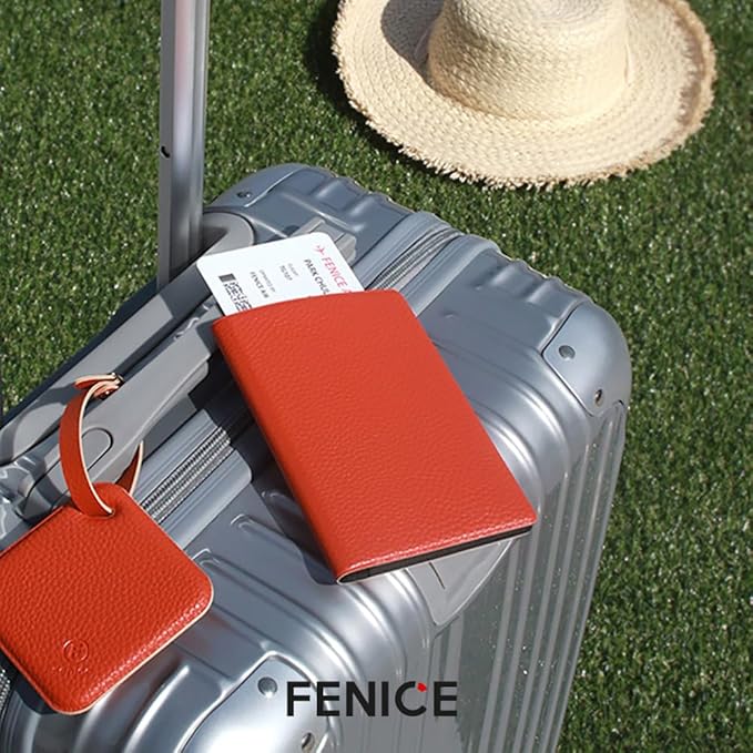 Fenice Classic Passport Cover Holder Wallet Case for Travel Essential RFID Blocking Vegan Leather Waterproof (YELLOW)