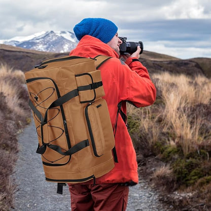 Lyweem Large Duffle Bag Backpack for Travel, 70L Heavy Duty Gym Duffel Bag with Shoes Compartment for Men & Women, Weekender Overnight Sports Backpack for Traveling