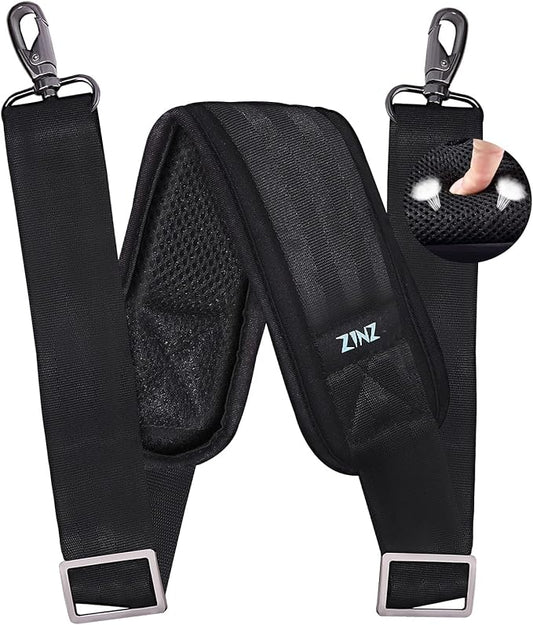 ZINZ 79 inch Shoulder Strap, Extra-thick Fixed Cushion Pad and Dual Clasps Universal Replacement Strap with Metal Swivel Hooks for Laptop Bags, Luggage Bags, Camera, Crossbody (200cm,Black)