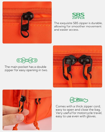 WATERFLY Fanny Pack Waist Packs: Large Crossbody Fanny Packs for Women Men with 5 Zipper Pockets Adjustable Strap Waist Bags Hip Pack for Traveling Cycling Running Hiking-Orange