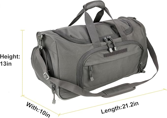 Military Tactical Outdoor Gym Bag Small Duffel Bag with Shoes Compartment for Sports Travel Camping Hunting (B-Grey)