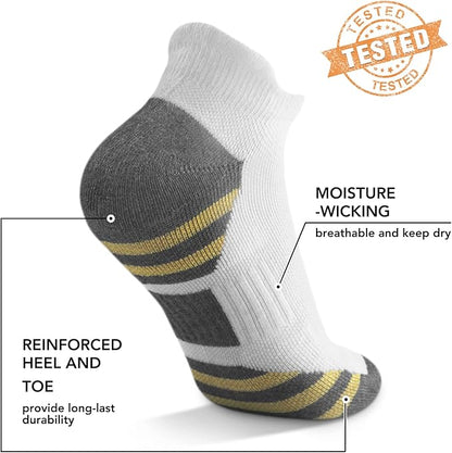 5 Pairs Copper Compression Socks for Women & Men - Ankle Plantar Fasciitis Arch Support Running Socks for Athletic