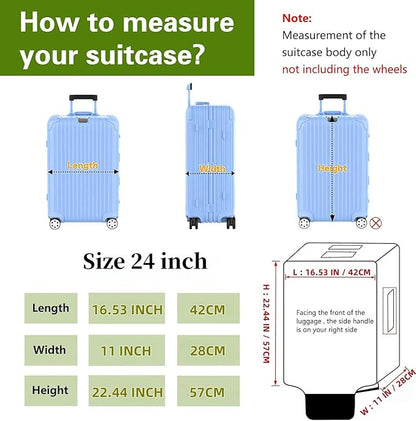 Suitcase Covers Clear Luggage Cover for 20"/24"/28"/30" Baggage Covers Waterproof Dustproof and Anti-scratch (24inch)