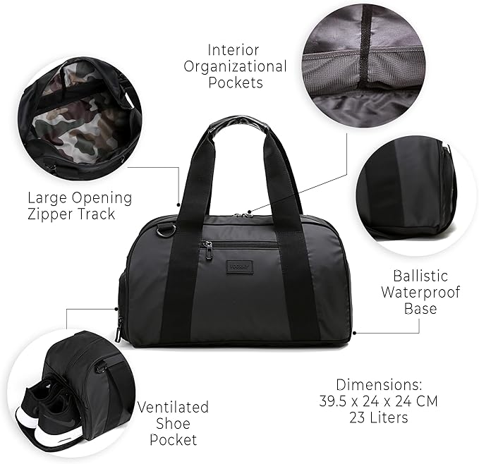 Vooray Burner Gym Duffel Bag, Gym Bag for Women and Men with Shoe Compartment, Weekender, Overnight & Travel Duffel for Sports and Workout