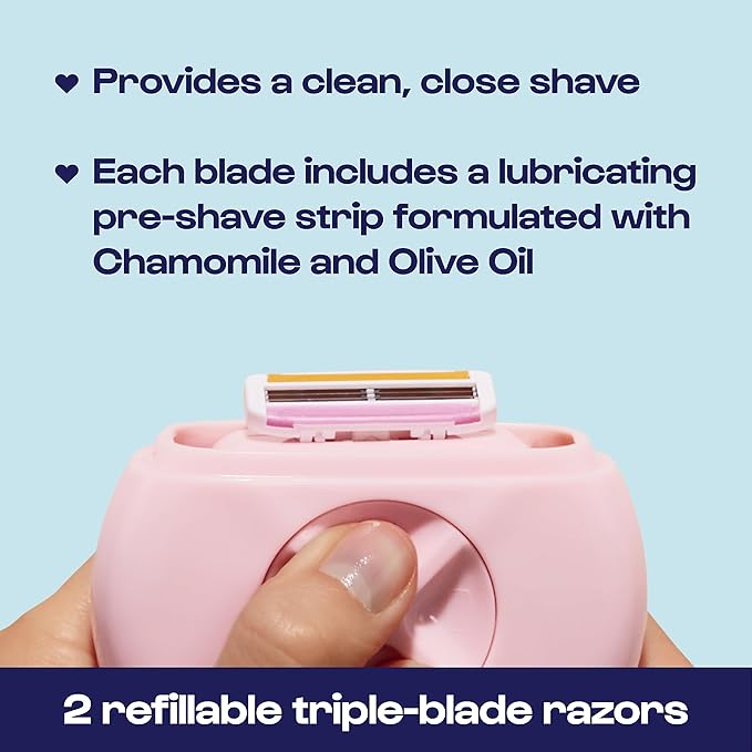 Alleyoop Portable Travel Razors For Women - On-the-Go Mini Triple-Blade Razor & Shaver - Clean & Close Shave with Moisturizing Bar & Refillable Spray Bottle - Gentle for All Skin Types (Dusty Pink)