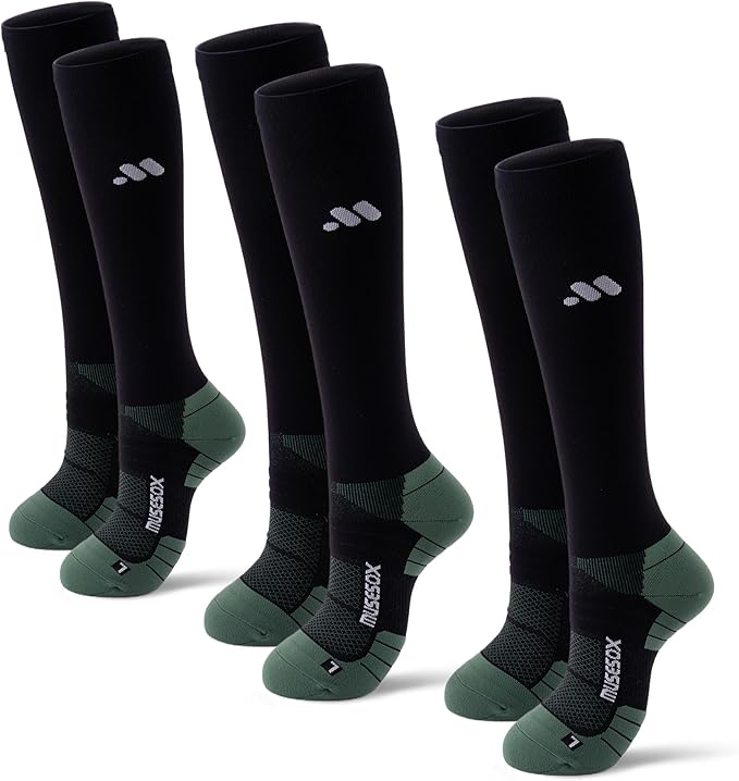 Compression Socks for Women and Men,Knee High 15-20mmHg Graduated Circulation(3 Pairs) for Nurses,Pregnant,Travel