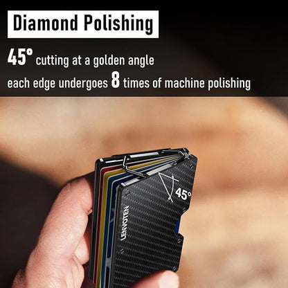 Minimalist Wallet for Men, Metal Wallet with Money Clip, Slim Compact Wallet, RFID Blocking Card Holder, Metal Aluminum Credit Card Holder, Holds up to 20 Cards