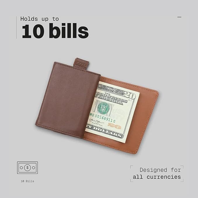 The Frenchie Co. - Speed Wallet Mini - Ultra-Slim Card Holder - RFID Blocking Quick-Access Pull Tab - Full-Grain Italian Leather Front Pocket Minimalist Holds 4 Cards