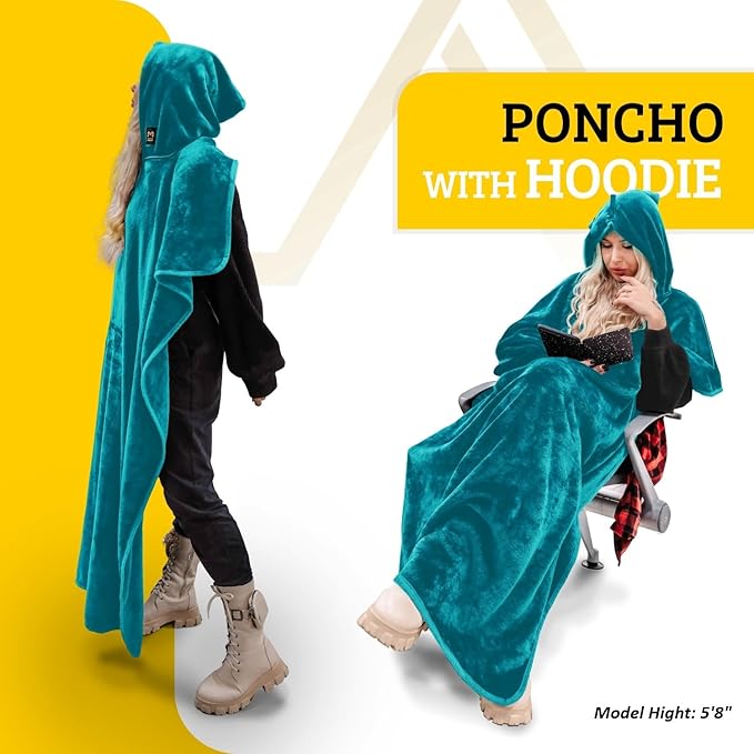 Travel Blanket Airplane Compact with Hoodie – 2in1 Airplane Travel Accessories from Plane Blanket to Travel Pillow with Luggage Strap, Soft Handle & Secure Pocket