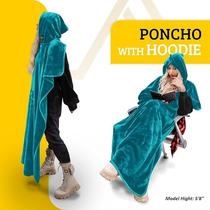 Travel Blanket Airplane Compact with Hoodie – 2in1 Airplane Travel Accessories from Plane Blanket to Travel Pillow with Luggage Strap, Soft Handle & Secure Pocket