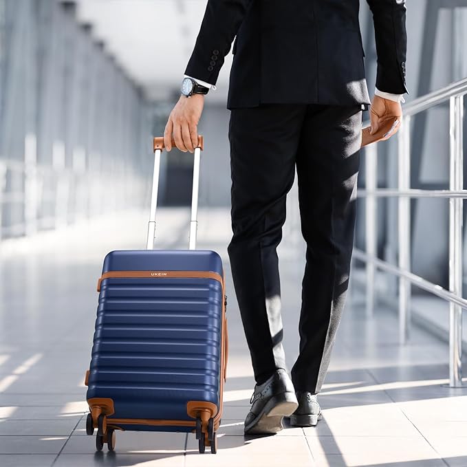 Luggage Sets 3 Piece, Carry On Luggage 20In With Spinner Wheels,PC Hardside Suitcase Set with TSA Lock,Durable Carry On Suitcase With Travel Backpack for Men (Navy Blue, 3 piece set (BP/20inch))