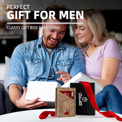 Zitahli Wallet for Men Slim 11 Credit Card Holder RFID Blocking Small Men's Wallet Bifold Minimalist Front Pocket With Mens Gifts Box