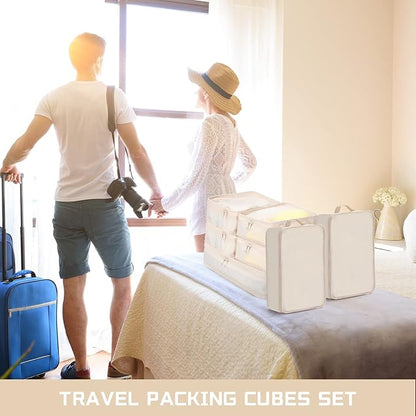 Reginary 6 Set Travel Packing Cubes Luggage Organizer Set Lightweight Suitcase with Shoe Bag for Clothes Toiletries