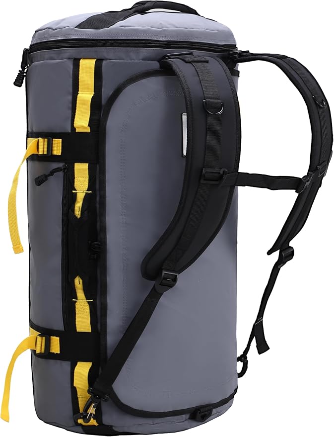 MIER Large Duffel Backpack Sports Gym Bag with Shoe Compartment, Heavy Duty and Water Resistant, Gray, 60L